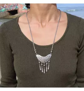 collier argent ethnique