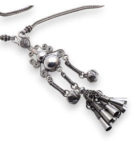 collier argent femme sautoir