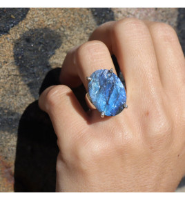 bague labradorite bleue