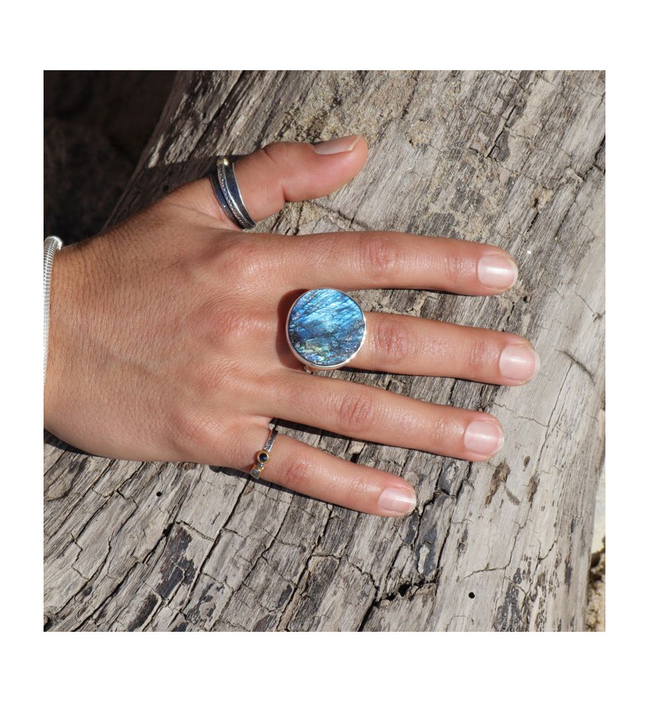 bague labradorite femme