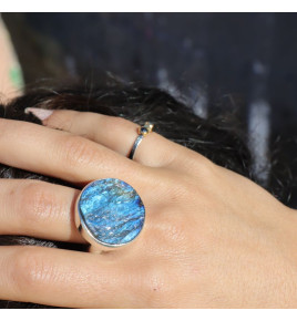 labradorite bague argent