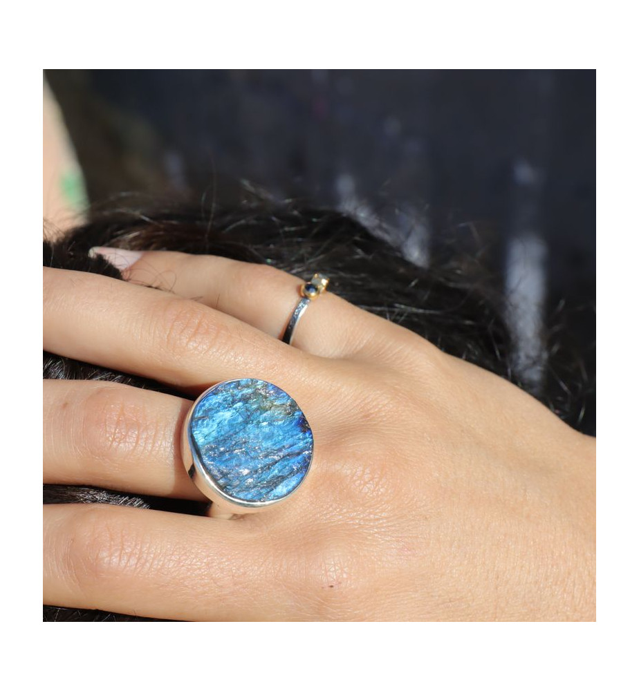 labradorite bague argent