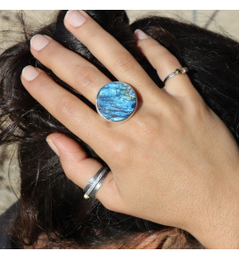 bague labradorite bleue