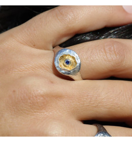 bague argent saphir