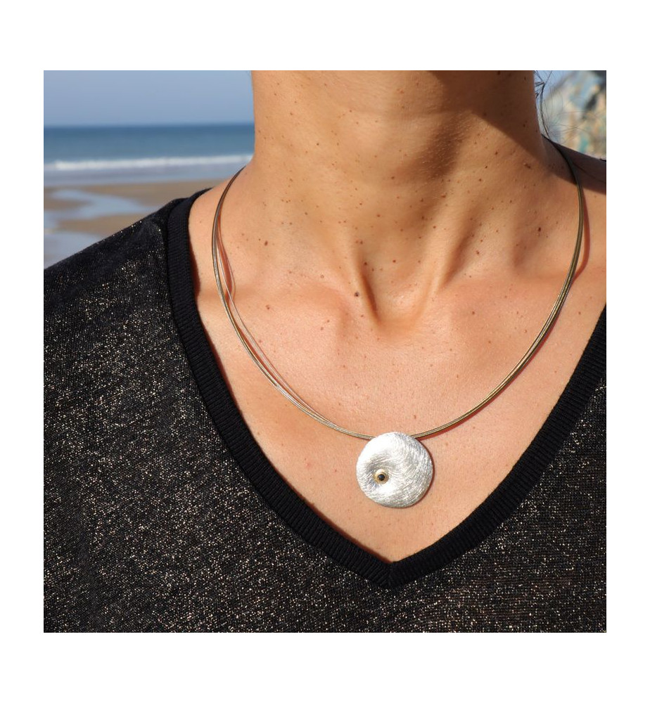 pendentif argent diamant femme