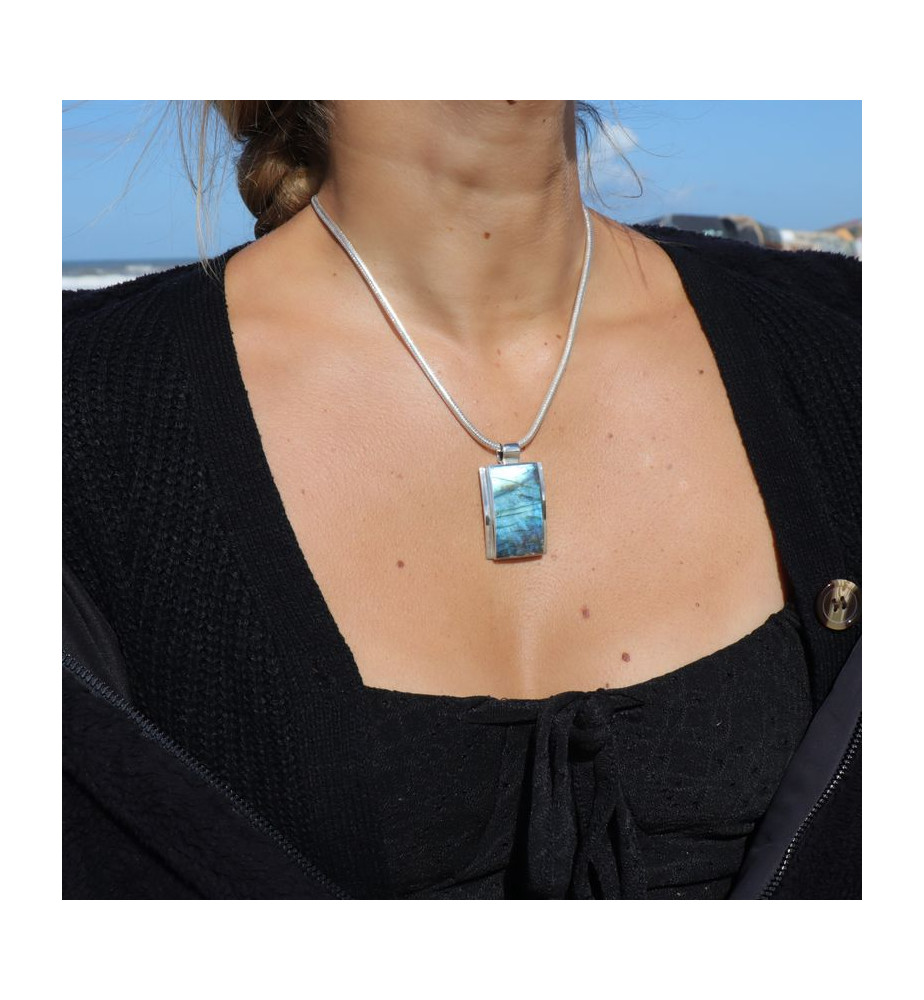 pendentif argent labradorite