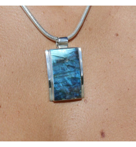 pendentif argent avec labradorite