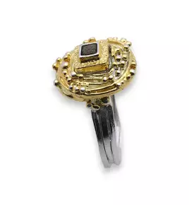 bague argent diamant brut femme