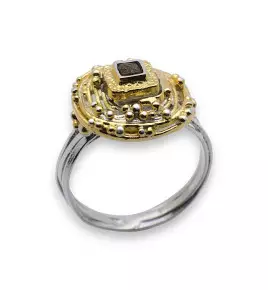 bague argent diamant brut