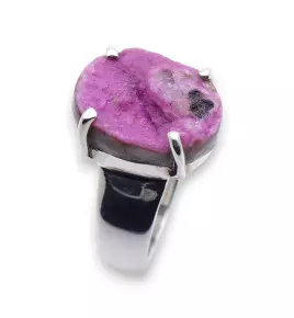 bague argent pierre rose