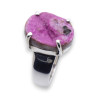 bague argent pierre rose