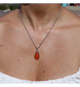 pendentif cornaline argent