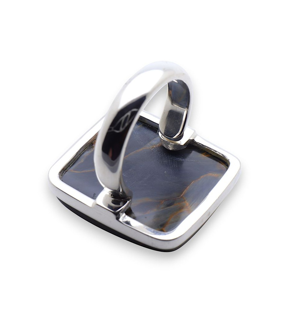 bague argent avec pietersite