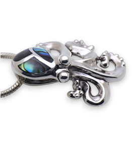 pendentif poulpe abalone argent