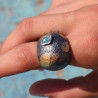 bague tourmaline bleue argent