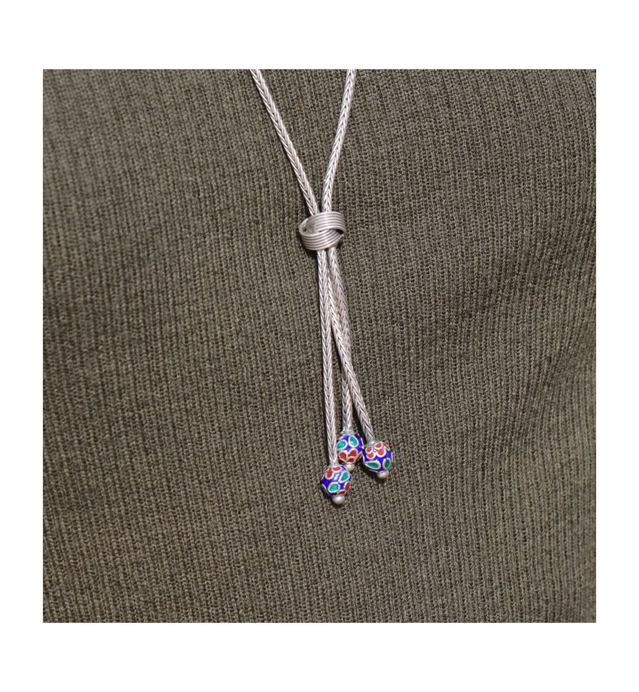 collier sautoir argent