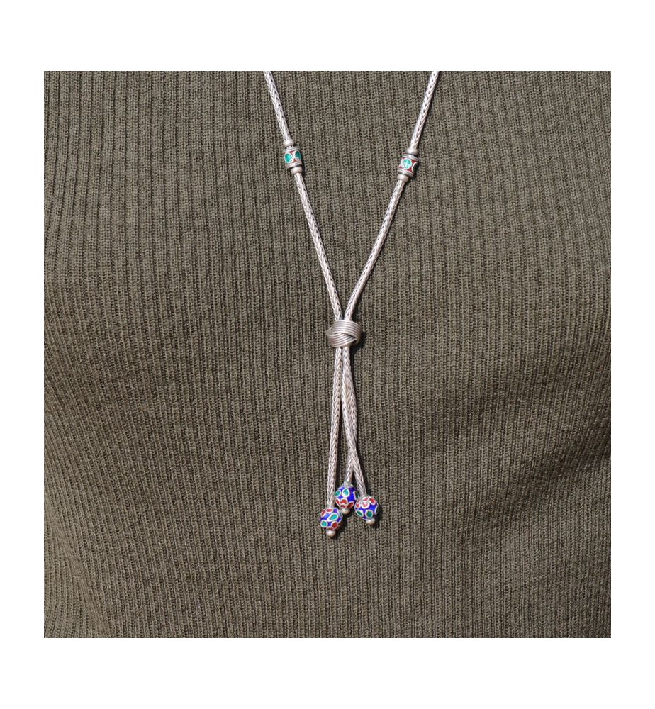 collier sautoir argent maille colonne