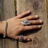 bague argent bois fossilisé femme