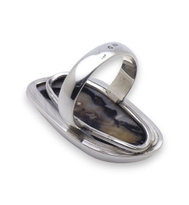 bague argent bois fossilisé bijoux