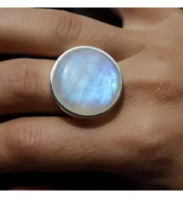 bague pierre de lune argent