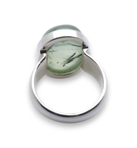 bague argent avec prehnite