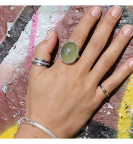bague prehnite verte