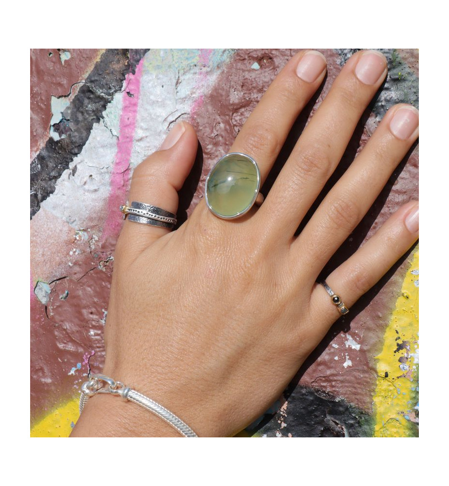 bague prehnite verte