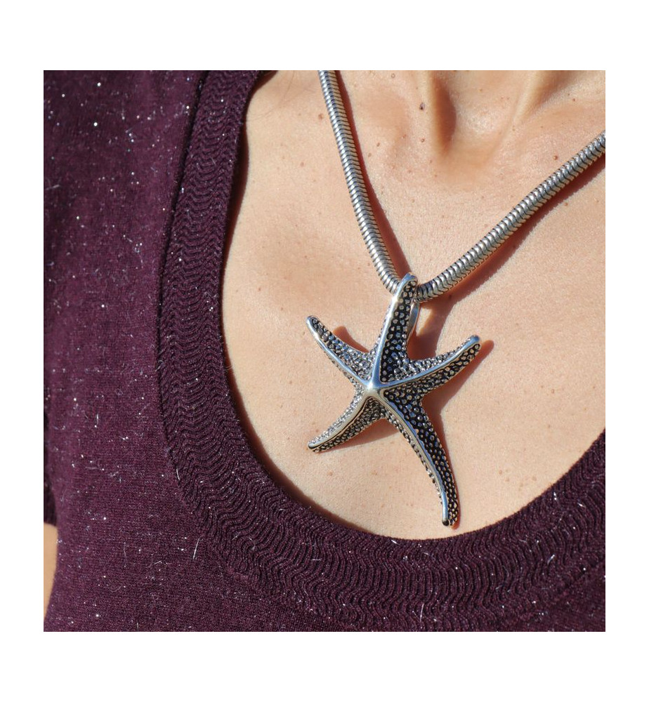 etoile de mer pendentif argent