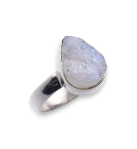 bague pierre de lune brute femme