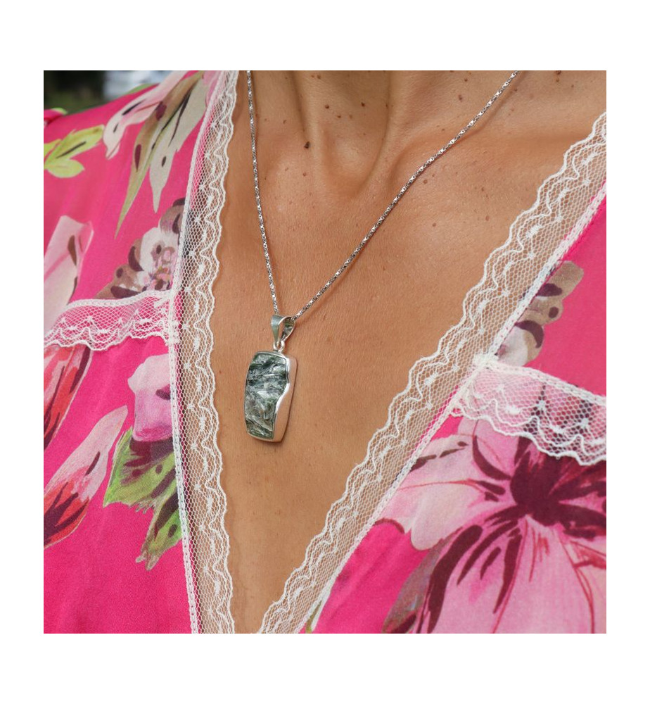 pendentif argent séraphinite