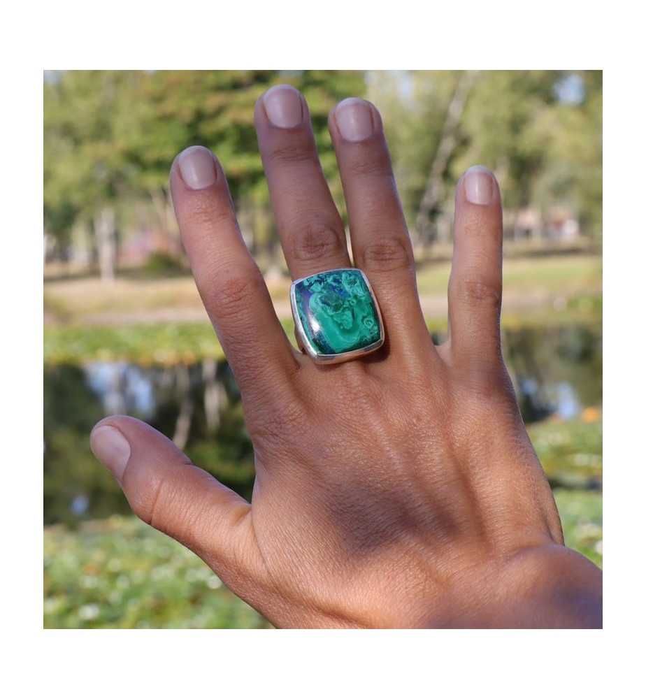 bague azurite malachite