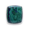 bague argent avec pierre azurite malachite