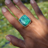 bague avec pierre bleu vert