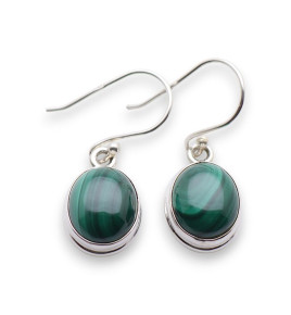 boucle d oreille malachite argent