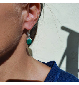 boucles d'oreilles malachite