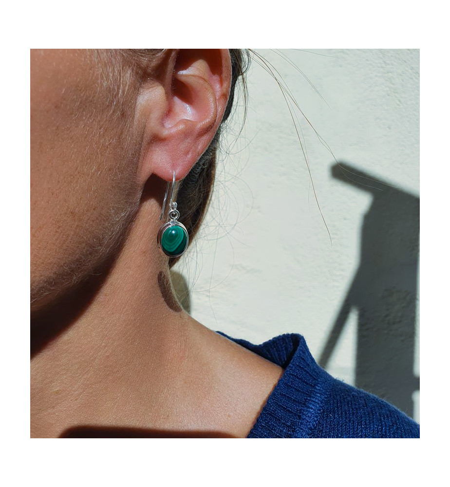 boucles d'oreilles malachite