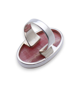 bague argent pierre rose