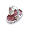 bague argent pierre rose