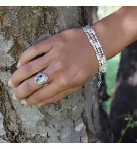 bracelet avec perle argent