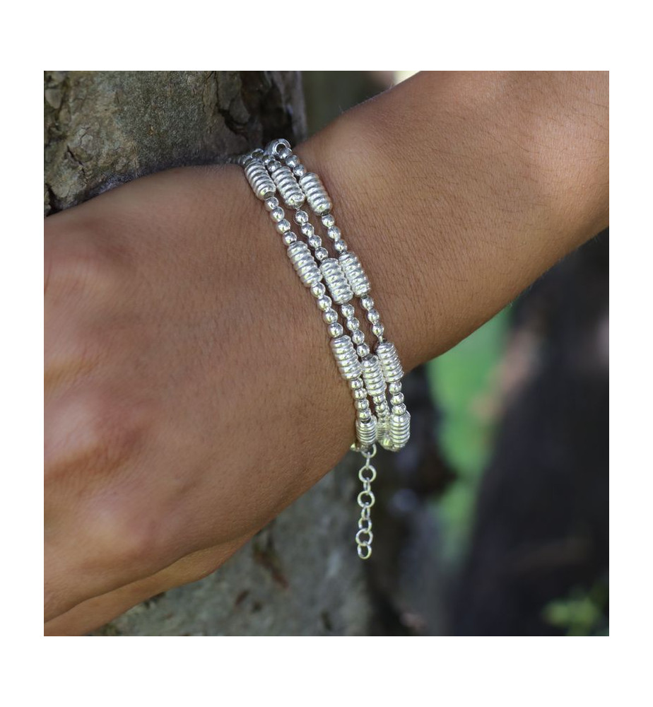 bracelet perles argent