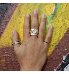 bague argent quartz herkimer