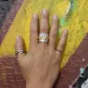 bague argent quartz herkimer