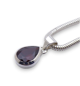 pendentif grenat argent