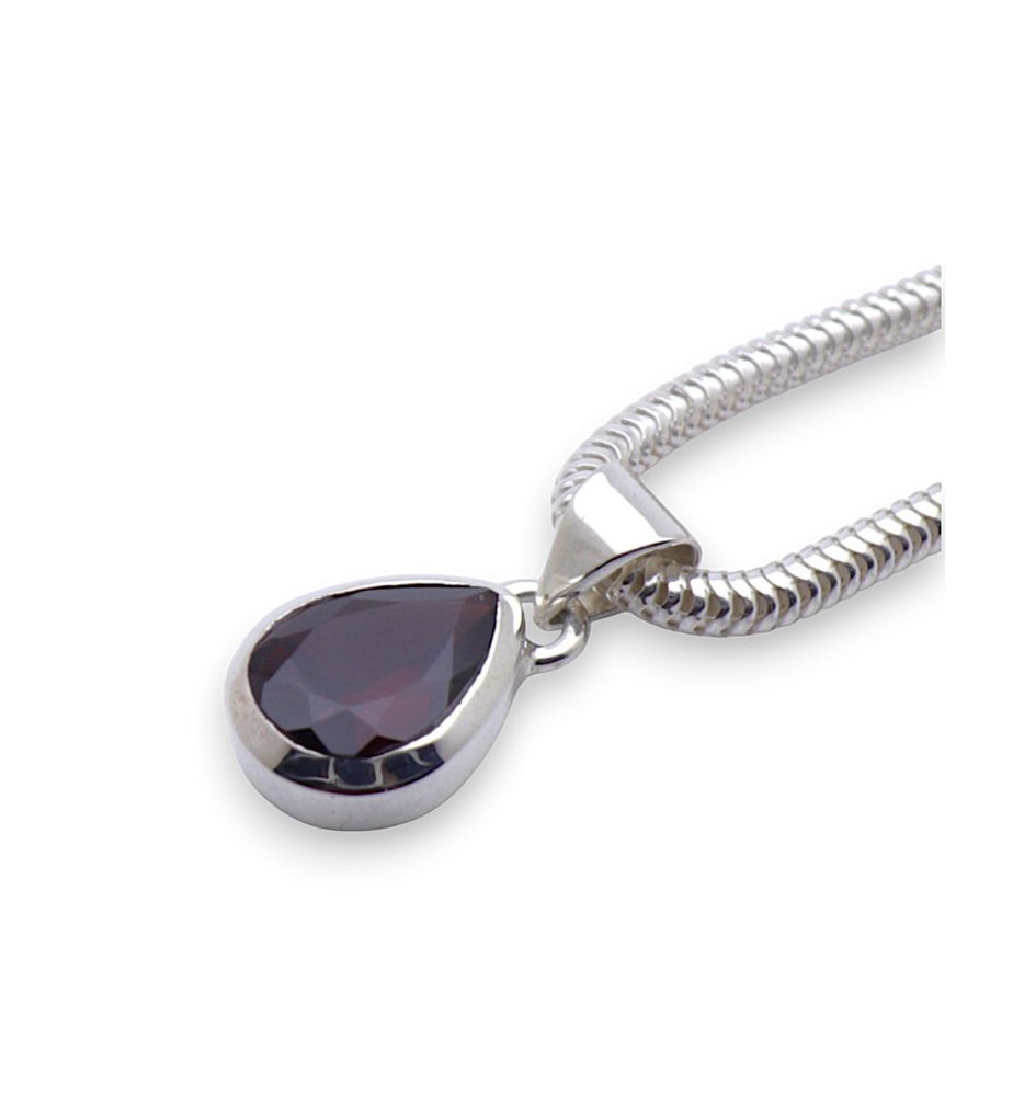 pendentif grenat argent