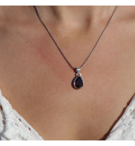 pendentif grenat argent facetté