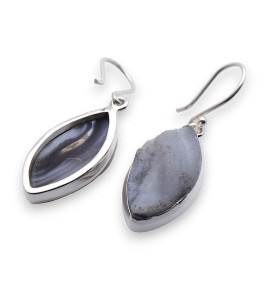 boucles d oreilles calcédoine bleue