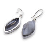 boucles d oreilles calcédoine bleue