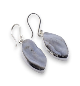 boucles d'oreilles calcédoine argent