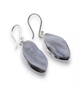 boucles d'oreilles calcédoine argent