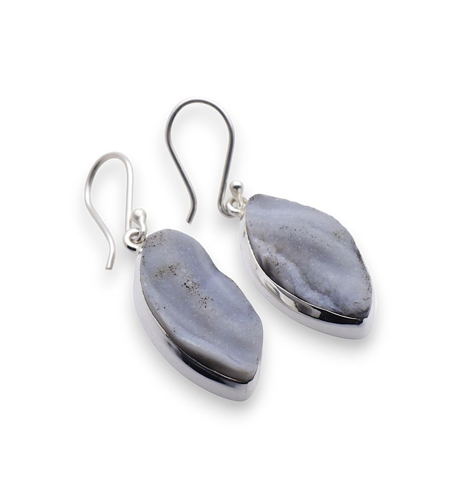 boucles d'oreilles calcédoine argent